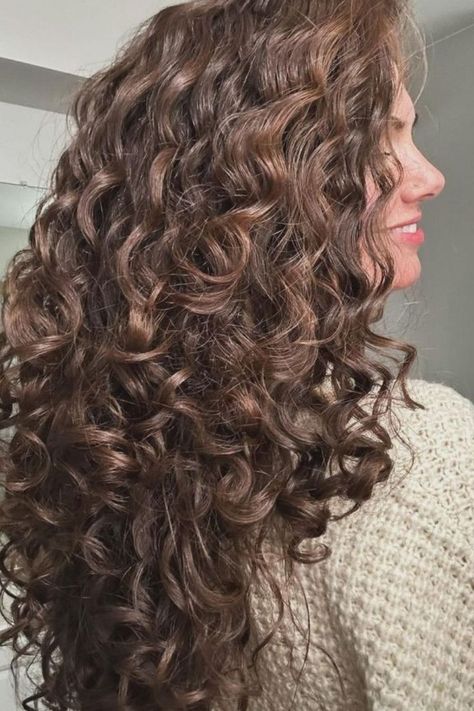 Light Brown Curly Hair With Long Layers Curly Hair With Long Layers, Light Brown Curly Hair, Hair With Long Layers, Curly Light Brown Hair, Layered Curly Haircuts, Brown Curly Hair, Curly Haircuts, Colored Curly Hair, Hair Color Light Brown