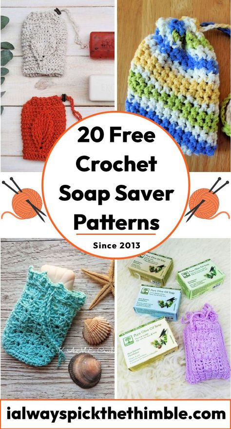 Crochet Soap Saver, Scrubbies Crochet Pattern, Cotton Crochet Patterns, Small Crochet Gifts, Crochet Washcloth Pattern, Soap Pouches, Crochet Scrubbies, Soap Bag, Washcloth Pattern