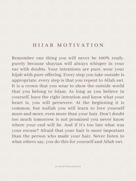 Hijab Motivation, Islamic Life, Struggle Quotes, Hadith Quotes, Get My Life Together, Learning To Love Yourself, Ramadan Gifts, Islamic Teachings, Learn Islam