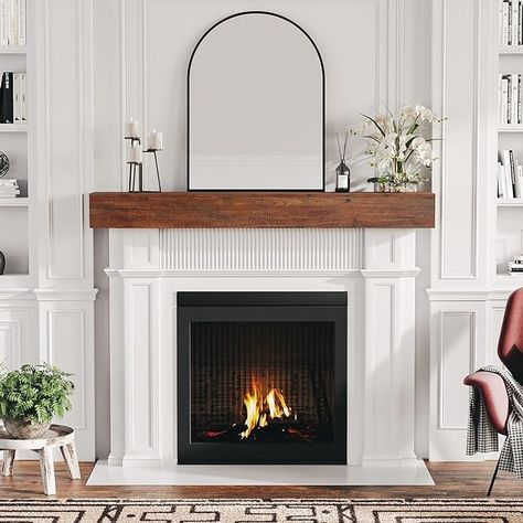 Amazon.com: Hayiodda Fireplace Mantel, 60" Faux Fireplace Mantel, Solid Wood Floating Mantel Shelf, Wood Mantels for Fireplace, Fireplace Mantel Decor, 60" L x 9" W x 6" H, Espresso : Home & Kitchen Faux Fireplace Mantel, Rustic Fireplace Mantel, Floating Mantel Shelf, White Mantle, Faux Fireplace Mantels, Rustic Fireplace Mantels, Rustic Fireplace, Floating Mantel, Wood Mantel