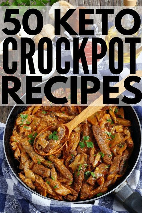 50 Keto Crockpot Recipes! | We’re sharing 50 low carb, ketogenic diet approved easy dinners you can make in your crock pot! Whether you prefer chicken, beef, pork, ground turkey, roasts, soups, chilis…we’ve got delicious and healthy keto recipes to add to your weekly meal plan. Some are grain free, some are dairy free…who says being on the keto diet has to be boring?! #keto #ketogenic #ketosis #ketodiet #ketogenicdiet #ketorecipes #ketocrockpotrecipes #weightloss Keto Meals Dinners Ground Beef, Keto Crockpot Recipes Low Carb, Crockpot Keto Recipes, Keto Ribs, Keto Crockpot Meals, Healthy Keto Recipes, Keto Crockpot, Keto Crockpot Recipes, Resep Diet