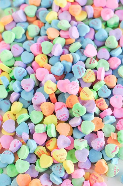 #ProperPrintables \\ Conversation Hearts Wallpaper Download Candy Hearts, Colorful Candy, Valentines Day, Valentines, Candy, White, Valentine's Day