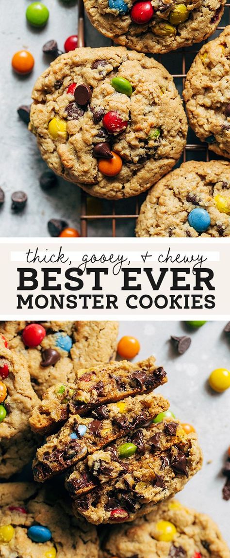 The Best Monster Cookie Recipe, Monster Cookies Recipe, Recipe Cookies, Homemade Cookie, Monster Cookie, Chocolate Candies, Crinkle Cookies, Holiday Cookie, Best Cookie Recipes