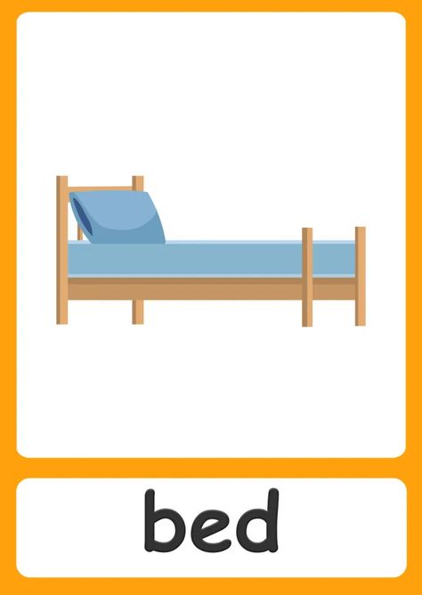 Learn prepositions with Bedroom Flashcards! House Flashcards, Kindergarten Flash Cards, Teaching Safety, Teach English To Kids, Kids Learning Videos, Abc Flashcards, Learning English For Kids, Bedroom Tips, Flashcards For Kids