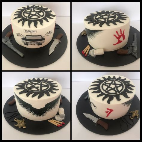 Supernatural Birthday Cake Ideas, Supernatural Themed Cake, Supernatural Themed Birthday Party, Supernatural Cakes Birthdays, Supernatural Party Ideas, Supernatural Cake Ideas, Supernatural Birthday Party Ideas, Supernatural Birthday Party, 28 Birthday Cake For Him