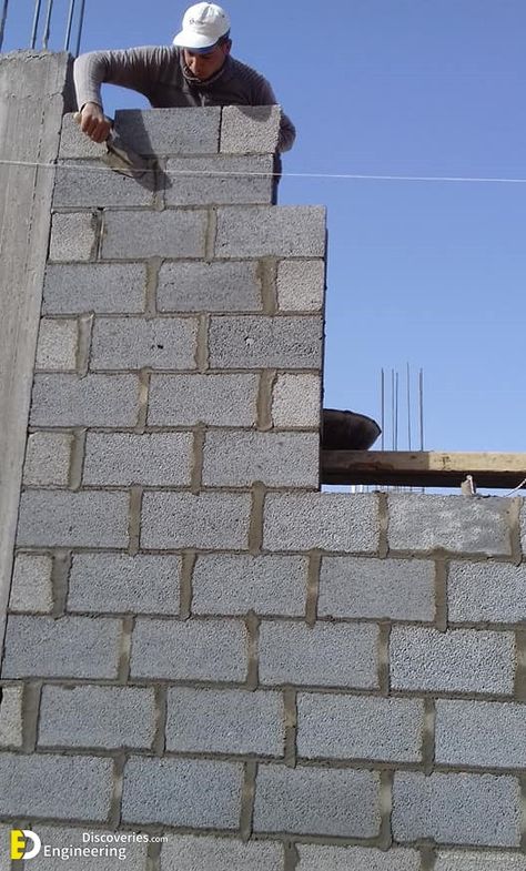 Building Block, Concrete Construction, Concrete Block, Brick Wall Construction, Brick Construction Detail, Pile Foundation Construction, Concrete Block Retaining Wall, How To Lay Concrete, Concrete Block House