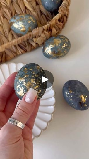 1.5K views · 80 reactions | Easter eggs decor🥰. Instructions⬇️

Who is ready for Easter? Here is a creative idea of Easter eggs cre by @sophie.diyguru . All you need is white eggs, hibiscus tea, water, vinegar, egg white, and gold foil - if desired (silver will also look delightful). 
The color depends on the amount of vinegar and the time the eggs spend in the hibiscus tea. 

🐰To achieve the result like this : place raw washed eggs in a saucepan, add 80g of hibiscus tea, enough cold water to completely cover the eggs, add 2 tablespoons of vinegar (mine is 5%), place the saucepan over medium heat, bring to a boil, then reduce the heat to low and simmer the eggs for another 10 minutes. I also waited for the eggs to cool in the saucepan for about an hour, then began applying the gold foil. Gold Easter Eggs, Egg Dye, Hibiscus Tea, Creative Idea, Egg White, Easter Crafts, All You Need Is, Gold Foil, The Heat