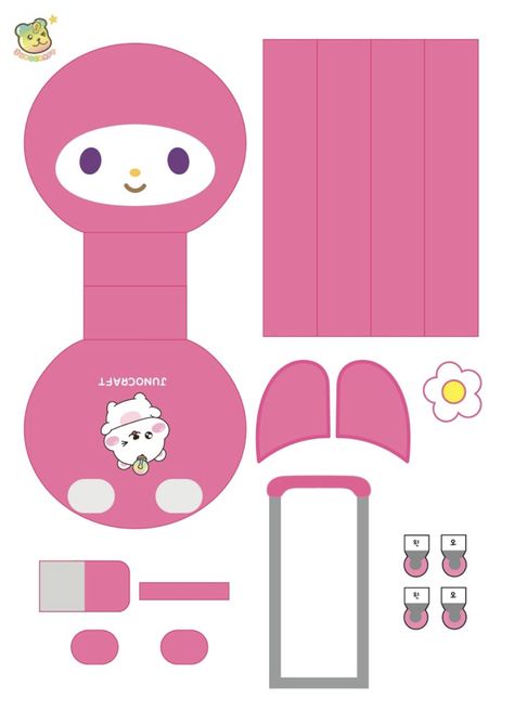 Juno Craft Printable Sanrio, Kawaii Money, Sanrio Crafts, Printable Nail Art Practice Sheet, Unicorn House, ليلو وستيتش, Paper Dolls Diy, Hello Kitty Crafts, Hello Kitty Clothes