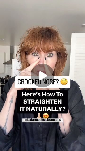 Your Age Better Bestie ♥️ on Instagram: "Crooked nose? 🤥Here’s how to fix asymmetrical muscles! 😍And Comment ⚡️RESHAPE⚡️for my FREE Cheek and lower face - balancing workout that will help you look and feel your symmetrical best! 🥰  ✨NOTE: if the asymmetry is coming from the way, your bones and cartilage are built from birth then this will only help the muscle part, but it can still show some improvement!  Get ready gor the miracle of Face HIIT, High Intensity Interval Training for your face - it works the fastest of anything out here to lift, shape, and smooth your face (and neck) - at any age 💃🏼🙌🏻  See you in the workout! 👋🏻 ♥️Sadie   #women #skin #face #naturalskincare #plantbased" How To Fix Crooked Nose, How To Fix Asymmetrical Nose, Balancing Workout, Face Balancing, Symmetrical Face, Fix Eyebrows, Crooked Nose, Straight Nose, Women Skin