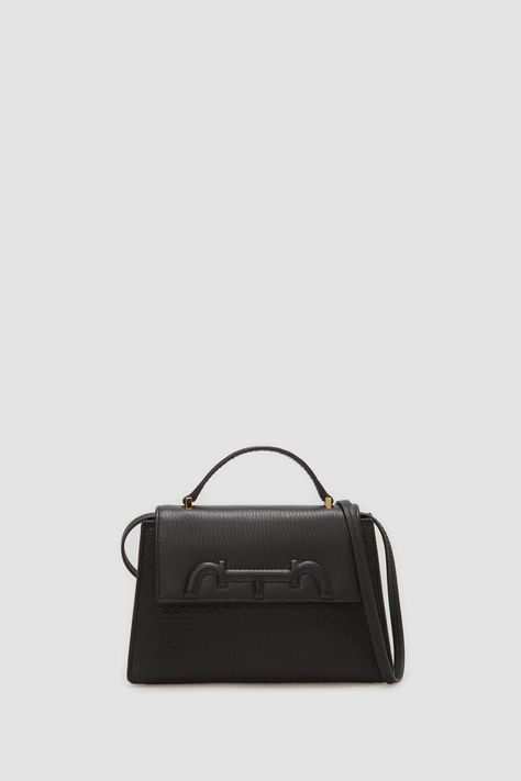 Tiny Doma Insignia Satchel | Mini handbag black - CH Carolina Herrera United States Carolina Herrera Bags, Embossed Seal, Ch Carolina Herrera, 35th Anniversary, Mini Handbag, Handbag Black, Girls Wardrobe, Mini Handbags, Dress For Success