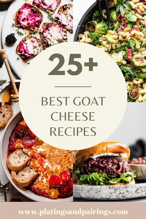 Goat Cheese Cupcakes, Fancy Cheese Recipes, Chèvre Goat Cheese, Best Goat Cheese Recipes, Shrimp Goat Cheese Salad, Goat Cheese And Crackers Appetizers, Dinner Ideas With Goat Cheese, Mediterranean Goat Cheese Recipes, Goat Cheese Uses