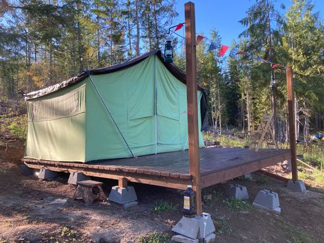 Camping Platform, Cowboy Camp, Hippie Commune, Tent Platform, Yurt Home, Canvas Tent, Farm Garden, Bunk House, Cabin Ideas