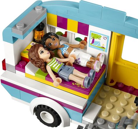 LEGO Friends Summer Caravan 41034 Building Set : Amazon.co.uk: Toys & Games Lego Friends Sets, Sets Summer, Lego Store, Friends Set, Lego Friends, Car Cartoon, Creative Thinking, Summer 2014, Bed Storage