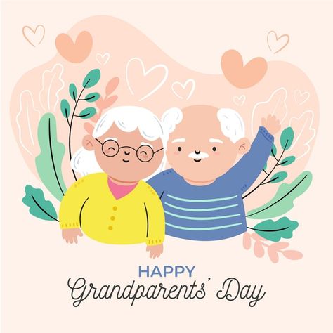 Hand-drawn national grandparents day. Download it for free at freepik.com! #Freepik #freevector #hand #family #grandparentsday #diadosavos Grandparents Day Cards, Angel Cartoon, National Grandparents Day, Images Cartoon, Happy Grandparents Day, Print Design Template, Happy Valentines Day Card, Romantic Background, Quirky Illustration