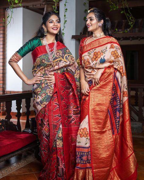 Saree 2022, Kalamkari Blouse Designs, Salwar Kurti, Latest Pattu Sarees, Kurti Lehenga, Kalamkari Dresses, Kalamkari Designs, Kalamkari Blouse, Saree Hairstyles