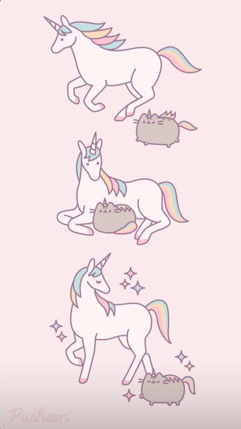 Pusheen Unicorn, Pusheen Love, Pusheen Cute, Vintage Flowers Wallpaper, Pusheen Cat, Unicorn Wallpaper, Soft Wallpaper, Naruto Cute, Cute Kawaii Drawings