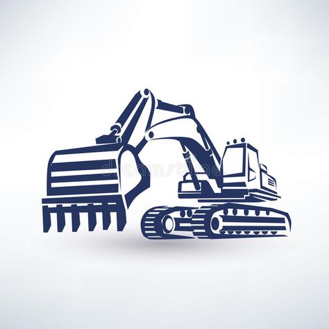 Excavator Logo Design, Excavator Silhouette, Excavator Vector, Excavator Logo, Text Logo Design, Vector Silhouette, Traditional Tattoo Art, Construction Logo, Service Logo