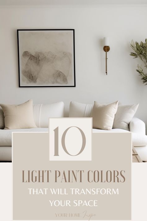 Find the best light paint colors for living room with these 10 fail-proof Benjamin Moore colors! Behr Poetic Light Paint, Light Color Living Room Paint, Formal Living Room Paint Color Ideas, Best Light Wall Colors, Best Paint Color For Basement, Best Light Paint Colors, Colors To Brighten A Room, Light Neutral Paint Colors, Modern Living Room Paint