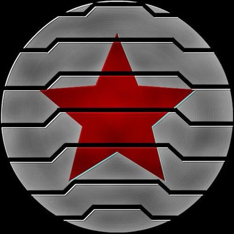 Winter Soldier Logo Red Star, Bucky Barnes, Winter Soldier, Soldier, Marvel, Red, White, Black