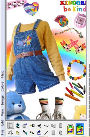 Kidcore Outfit | ShopLook Weird Core Aesthetic Outfits, Kidcore Outfit Ideas, Clowncore Clothes, Power Clashing, Fluffy Pen, Outfit Ideas Male, Clowncore Outfit, Weirdcore Outfits, Kidcore Clothes