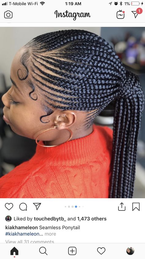 Carrot Hairstyle, Cornrows Into Low Ponytail, Low Cornrow Ponytail For Black Women, Low Braided Ponytail For Black Women Cornrows, Cornrows With Extension Ponytail, Conrow Ponytails, Conroe Braids Ponytail, Cornrow Updo Hairstyles, Cornrows With Box Braids