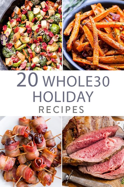 20 Best Whole30 Holiday Recipes - What Can You Eat on the Whole30 Diet Holiday Recipes Dinner, Paleo Creamed Spinach, Dinner Clean Eating, Whole30 Sweet Potato, Holiday Party Menu, Au Jus Recipe, Sweet Potato Casserole Healthy, Holiday Dinner Recipes, Whole30 Diet