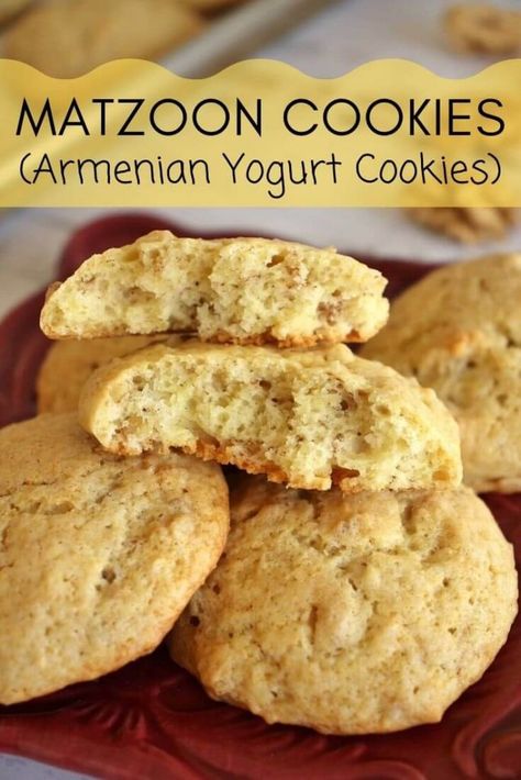 Matzoon Cookies (Armenian Yogurt Cookies) | Mission: Food Armenian Recipes Desserts, Armenian Cookies Recipe, Easy Armenian Recipes, Yogurt Cookies Recipe, Armenian Breakfast, Armenian Cookies, Assyrian Recipes, Armenian Dessert, Yogurt Cookies