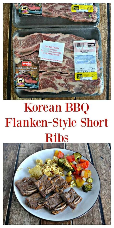 It's quick and easy to make Korean BBQ Flanken-Style Short Ribs | Short Rib recipes | Beef recipes | Rib Recipes | Korean BBQ Recipes | Flanken-Style Short Ribs | Weeknight Meals | Quick and Easy Recipes | Rib Recipes | Game Day Recipes | Party Recipes | Flanken Short Ribs Recipe, Korean Bbq Recipes, Backyard Bbq Appetizers, Flanken Ribs, Game Day Desserts, Slow Cooker Bbq Beef, Meals Quick And Easy, Bbq Beef Sandwiches, Short Rib Recipes