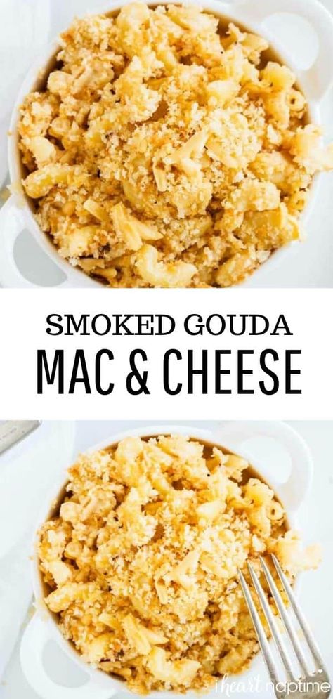 Mac And Cheese Gouda, Gouda Mac And Cheese Recipe, Smoked Gouda Mac And Cheese, Gouda Mac And Cheese, Breadcrumb Topping, Smoked Mac And Cheese, Cheesy Macaroni, Crockpot Mac And Cheese, Cheesy Mac And Cheese