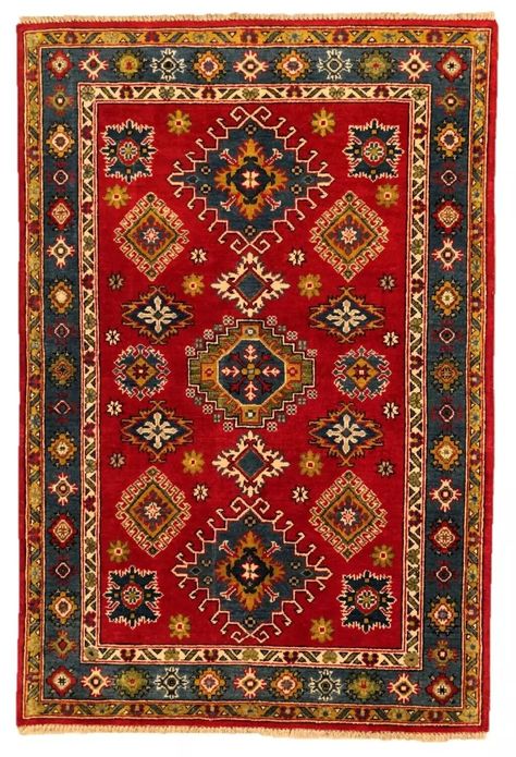 185 x 122 cm | Vintage Handmade Afghan Carpet Kazak Red Oriental Wool Rug | eBay Afghan Carpet, Study Rooms, Beautiful Backgrounds, Dining Rooms, In Nature, Blue Gold, Living Rooms, Wool Rug, Vibrant Colors