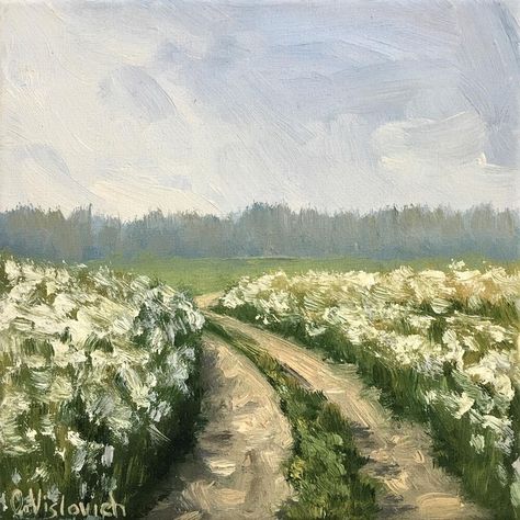 Neutral Landscape, Simple Oil Painting, Small Landscape, Grass Painting, Canvas Landscape, Aesthetic Painting, Mini Canvas Art, Oil Paints, Daily Paintworks