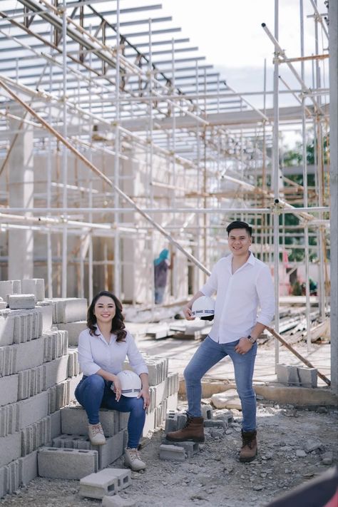 Engineer Wedding, Engineer Photography, Prenup Outfit, Construction Outfit, Safety Officer, Medical Photography, Interacial Couples, Moon Reading, Civil Engineer