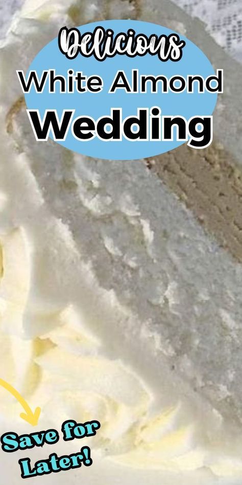 A wonderful white wedding cake recipe. The secret ingredient of sour cream makes this cake so moist, dense, and delicious. I use this recipe for my kids' birthdays, but it's a favorite for wedding cakes, too. This recipe can easily be doubled. White Cake Mix Recipes Boxed Almond, White Almond Wedding Cake Recipe, Almond White Cake, Almond Wedding Cake Recipe, White Cake Mix Recipes, Amaretto Recipes, White Wedding Cake Recipe, Wedding Cake Frosting Recipe, White Almond Wedding Cake