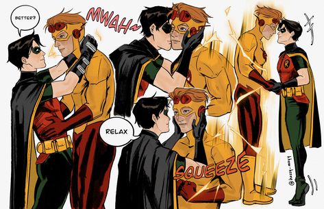 Superhero Humor, Young Justice Robin, Batfamily Funny, Joker Comic, Wally West, Silly Kids, Batman Funny, Star Comics, Dc Comics Artwork