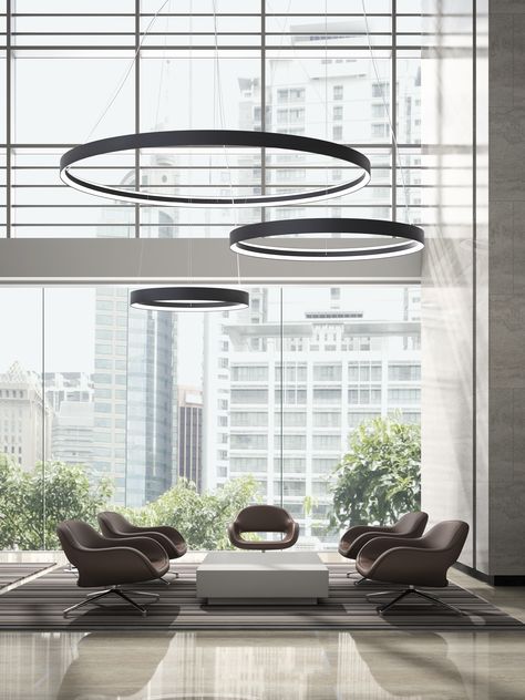 Led Circle Light, Circle Ceiling Light, Void Lighting, Circular Ceiling Light, Minimalist Ceiling Light, Lobby Lighting, Interrior Design, Meeting Room Design, Design Studio Office