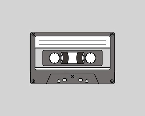 the cassette tape illustration in grey. a collection of the colored hand drawn doodles in vector graphics for creative element design. Tape Drawing Cassette, Casette Tape Doodle, Casette Drawings, Caset Tape Drawing, Music Tape Drawing, Casette Tape Drawing, Mix Tape Drawing, Mixtape Drawing, Cassette Tape Drawing