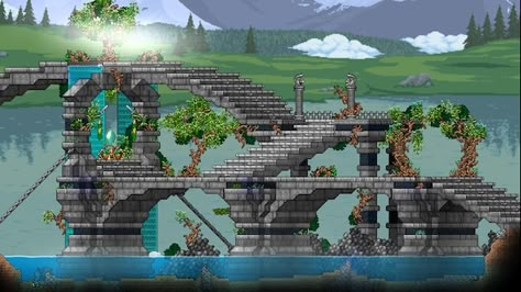 Steam Workshop::Forest Pylon Terraria Jungle Build, Terraria Staircase, Terraria Pylons Ideas, Terraria Build Ideas, Terraria Bridge Ideas, Terraria Pylons, Terraria Building Tips, Terraria Arena Ideas, Terraria Bridge