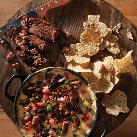 Homemade Brisket Queso Recipe from H-E-B Brisket Queso Dip, Brisket Queso, Queso Dips, Heb Recipes, Queso Dip Recipes, Party Bites, Queso Recipe, Brisket Recipes, Queso Dip