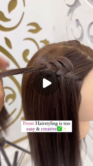 Pony Front Hairstyle, Front Easy Hairstyle, Front And Back Hairstyles, Front Hair Design, Hairstyle Front Look, Hair Styles For Parties, Cute Front Hairstyles, Front Hairstyle For Bun, Self Front Hairstyles Easy