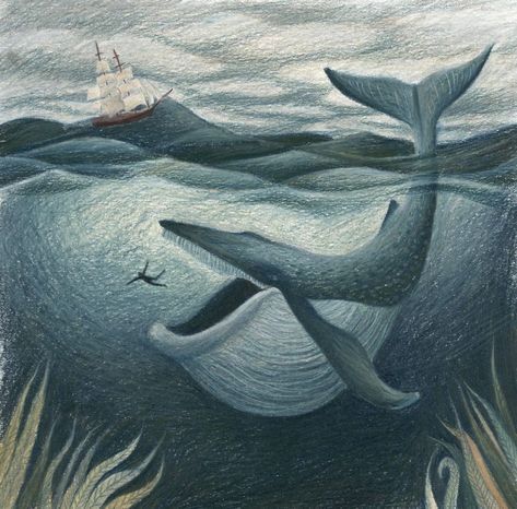 Jonah Bible, Whale Painting, Jonah And The Whale, Bible Illustrations, Bible Images, Prophetic Art, Bible Pictures, Whale Art, Ayat Alkitab