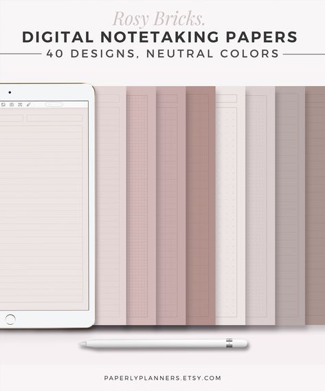 Paperly Planners - Beautiful, Productive. - ROSY BRICKS Digital Note Template Goodnotes Notes Template, Digital Note Template, Free Notion Templates, Goodnotes Notebook, Notion Cover, Ipad Notes, Free Digital Planner, Notion Template Ideas, Study Planner Printable