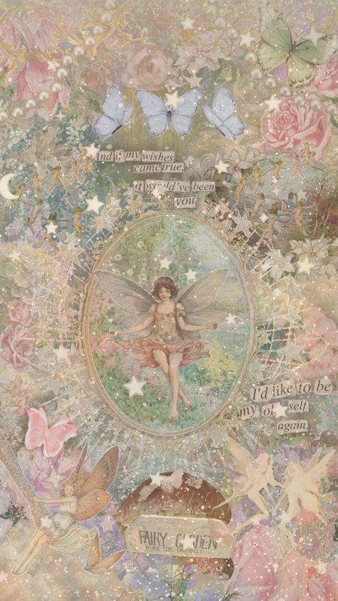 Fairycore Aesthetic Wallpaper, Fairycore Wallpaper, Fairy Wallpaper, Fairies Dancing, Vintage Fairies, Utila, Flower Fairies, Iphone Wallpaper Vintage, Botanical Drawings