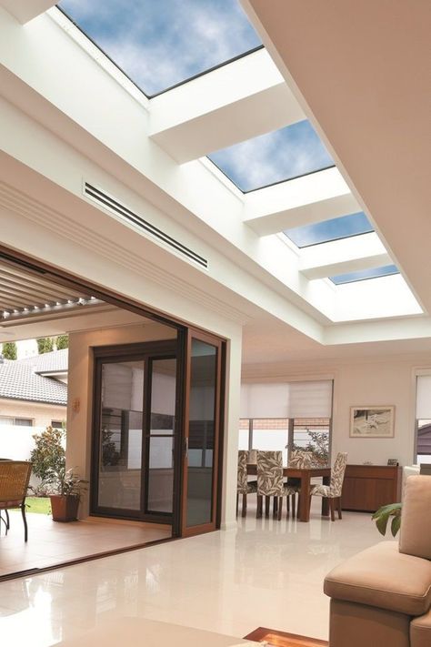 Skylights Ideas, Flat Roof Skylights, Roof Skylight, Skylight Design, Dream House Interior, Flat Roof, Roof Design, Home Room Design, House Inspo