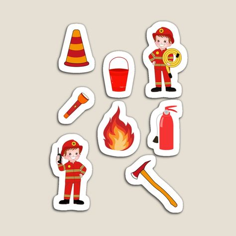 Get my art printed on awesome products. Support me at Redbubble #RBandME: https://www.redbubble.com/i/magnet/Firefighter-by-Productparadise/162929074.TBCTK?asc=u Firefighter Stickers, Firefighter Tools, Sticker Sheet, Firefighter, Sticker Sheets, My Art, Awesome Products, Magnets, For Kids