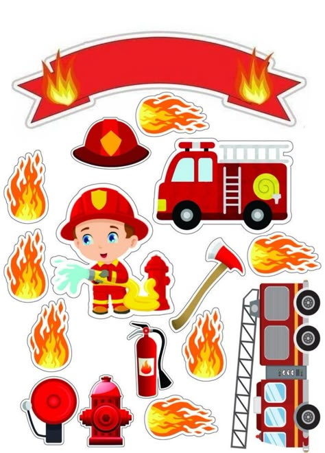 Fireman Sam Cake Topper, Fireman Cake Topper, Fireman Sam Cake, Farm Activities Preschool, Fireman Cake, Fire Cake, Egypt Crafts, Firetruck Cake, Truck Birthday Cakes