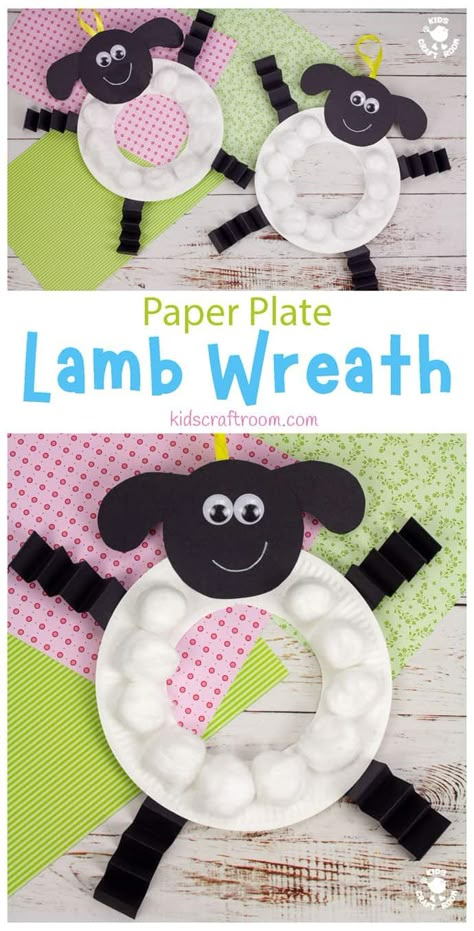 Easter Craft For Kids, Lamb Craft, Easter Bunny Cards, Paper Plate Crafts For Kids, Sheep Crafts, Kids Craft Room, Fun Easter Crafts, Easter Lamb, Paper Plate Crafts