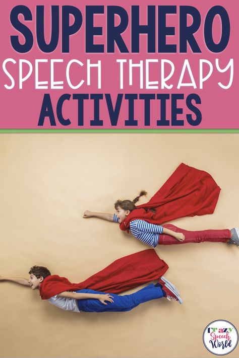 Superhero Speech Activities! Superhero Lessons, Speech Therapy Activities Elementary, Asd Activities, Exercises For Kids, Speech Games, Early Intervention Speech Therapy, Speech Path, Speech Activities, Speech Pathology