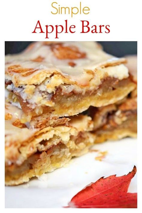 Apple bars from Platter Talk uses fresh apples and ordinary pantry spices. Kids and adults alike love this dessert bar recipe. Apple Bars Recipes Easy, Apple Bar Recipes, Apple Dessert Recipes Easy, Apple Bar, Bar Desserts, Store Bought Pie Crust, Apple Desserts Easy, Apple Pie Bars, Apple Bars