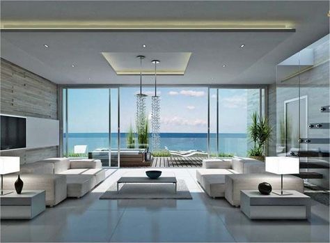 12 living room ideas with luxury modern interior design Terrace Designs, Modern Coastal Living Room, Interior Design Per La Casa, Luxury Penthouse, Homes Interior, Luxury Living Room Design, Coastal Living Rooms, House Color, Diy Decorating