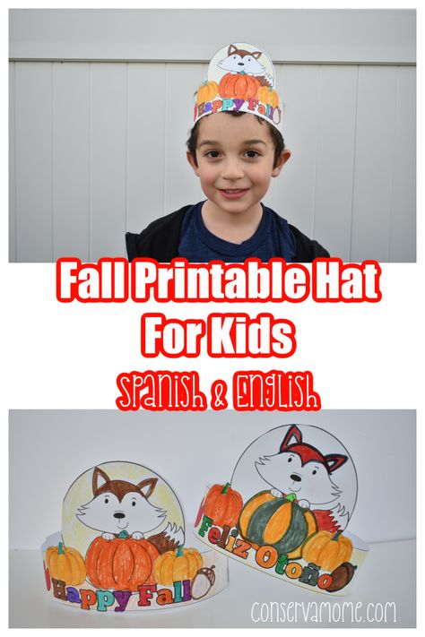 These adorable and Free Fall Printable Hat for kids is a fun craft they can make to celebrate all things fall. Best of all it comes in both Spanish and English! Spanish Crafts, Harvest Crafts, Fall Hat, All Things Fall, Hat For Kids, Fun Fall Crafts, Fun Halloween Crafts, Spanish And English, Harvest Party